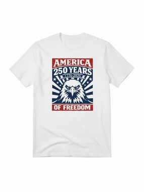 White 'America 250 Years of Freedom' Graphic Tee